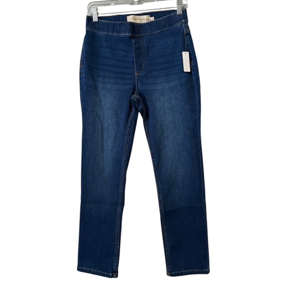 Soft Surroundings Ultimate Denim Pull-On Slim Leg Jeans Women Sz PS Stretch‎ NWT